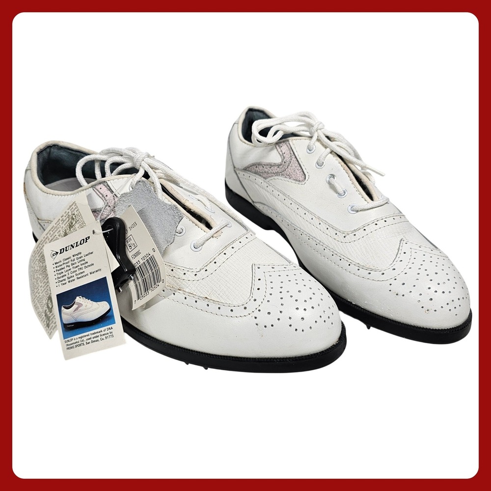 Dunlop Fuzzy Zoeller Wingtip Golf Shoes 8.5‎ Men White NWT
